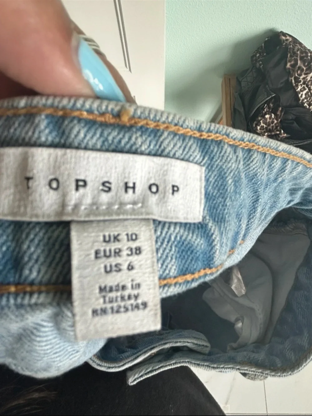 Light Wash Denim Mini Skirt -Topshop